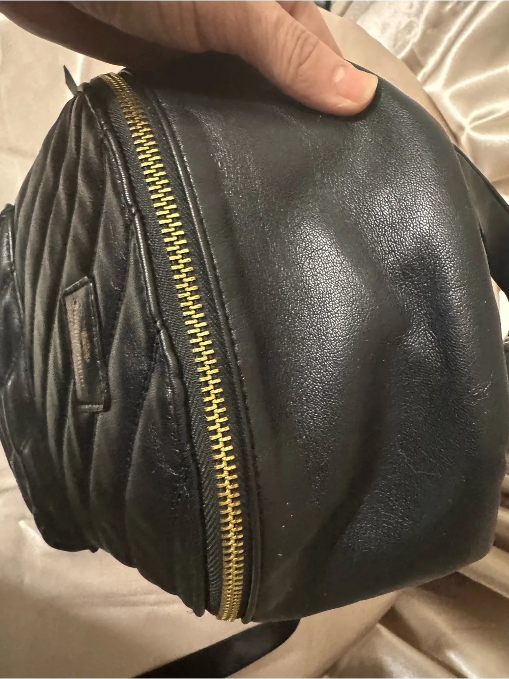 Juicy Couture Black Quilted Backpack with Gold-Tone Accents